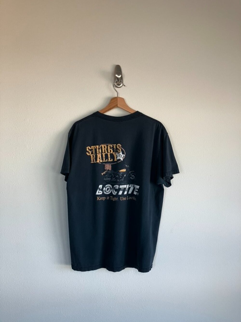 Sturgis Rally 2013 Keep it Tight, Use Loctite Motorcycle Black Tee  Size Large